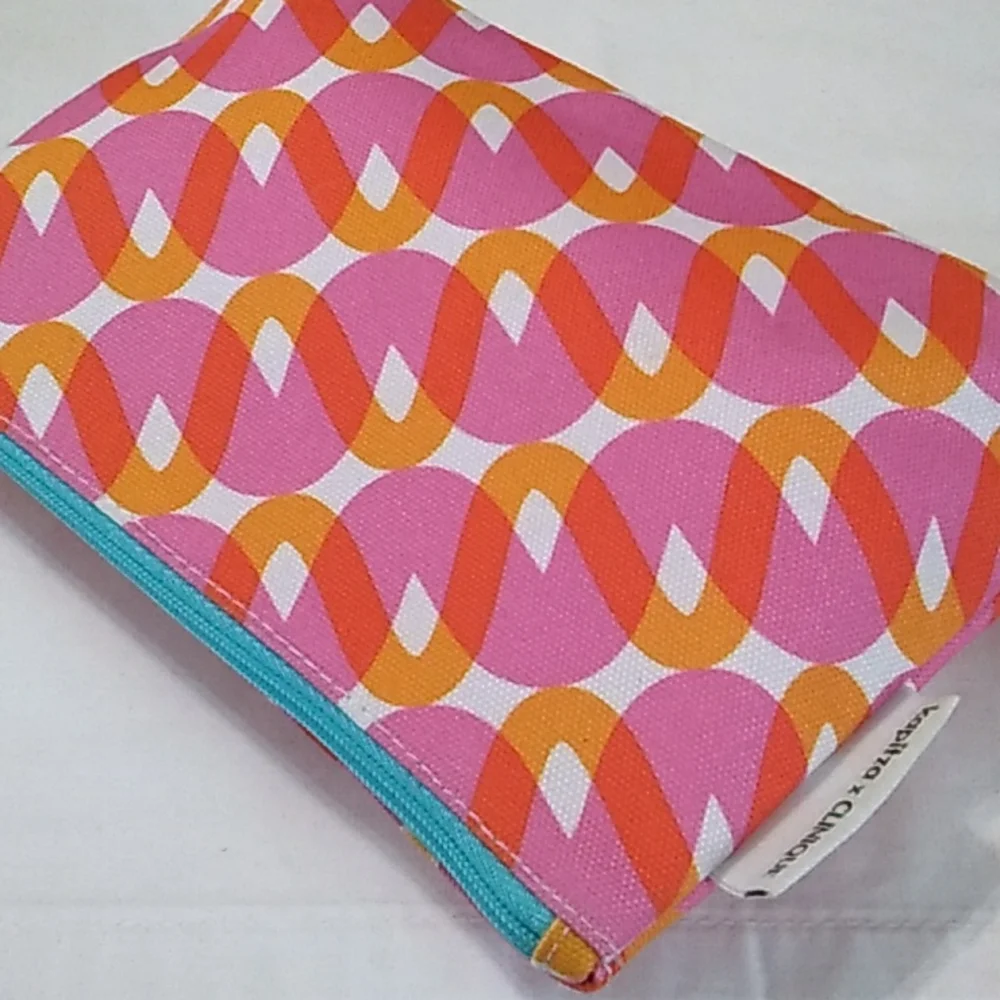 Clinique Cosmetic Bags Bundle Of 4 Multicolor Floral Paisley Geometric Prints